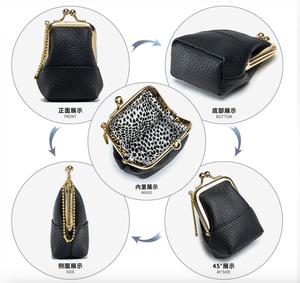 Ando Bag - Monedero Pequeño de Cuero Vacuno Genuino con Cierre de Broche, Bolsa para Joyas para Mujer - Product Image 4