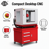 Centro de Fresado CNC Mini SIEG Fa4 Pro IKX1-Pro de 3 Ejes, 1000W, ISO20, 4 Herramientas ATC, Alta Precisión, Carcasa Transparente, para Educación y Laboratorio