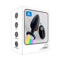 Delove Plug anal à télécommande sans fil avec 10 modes de vibration, rechargeable par USB, étanche, en silicone, lumière LED pour femmes