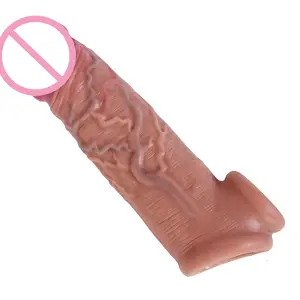 Penis Extension Sleeve Liquid Silicone Penis Sleeve Reusable Condom for Men Dick Extender Cock Enlargement