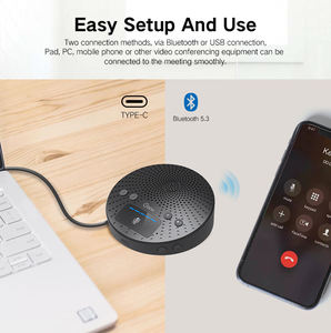 Gsou CF10 Full 360 degrés Portable HD Business USB Speaker Phone avec microphone pour conférence téléphonique <span class=keywords><strong>zoom</strong></span> réunions - Product Image 5