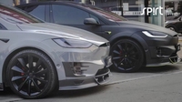 Runde mise à niveau Topcar Style Kit de carrosserie en Fiber de carbone pour Tesla Model X Auto Parts Lèvre avant Jupes latérales Roue Sourcils Diffuseur arrière