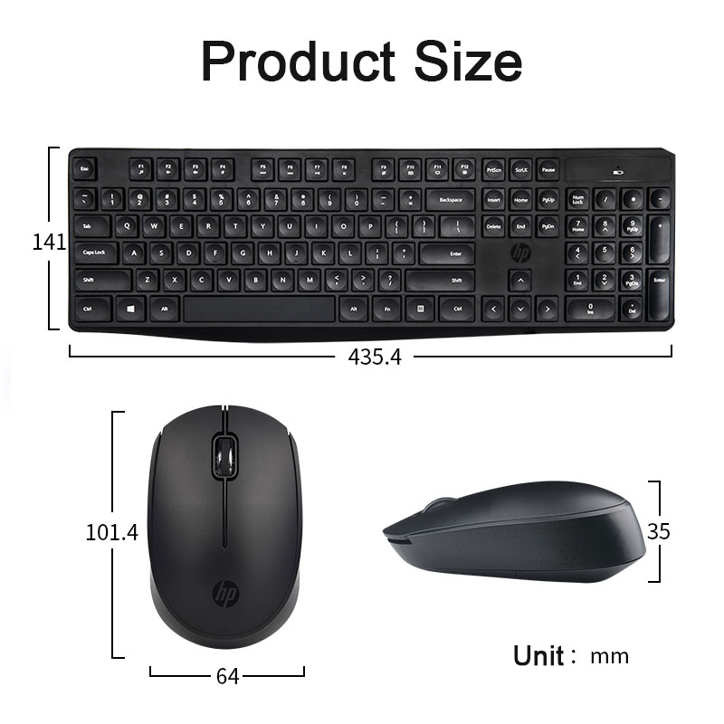 HP CS10 — ensemble souris et clavier de jeu cs104, sans fil, couleur noir et blanc, pour ordinateur de bureau, livraison directe