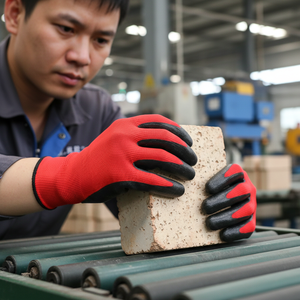 批发13克红色廉价手套家用工业用乳胶光滑舒适透气防滑防割弹力手套 - Product Image 4