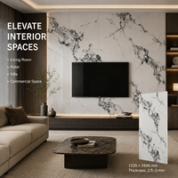 Plaque murale en PVC brillant MORLENX à effet marbre veiné d'encre blanche pour la décoration intérieure moderne