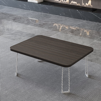 Table basse de salon en aluminium pliable de style japonais avec un design minimaliste moderne