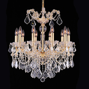 Stainless Steel <b>Chandelier</b> E26 Bulb Base 3500K Warm White LED Living Room Pendant Light with Gold Body Adjustable Height Mounted - Product Image 5