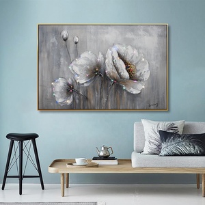 Hiện đại trừu tượng sơn dầu trang trí thủ công vẽ tay trừu tượng tác phẩm nghệ thuật kết cấu Acrylic tường nghệ thuật đen trắng vải sơn - Product Image 3