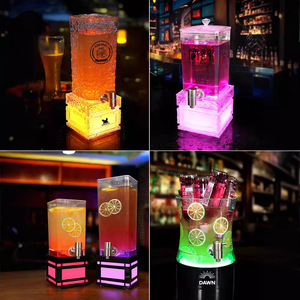 Dispensador de Cerveza con Patrón de Hielo Iluminado Wan Zhan, Rectangular, de Acero Inoxidable, con Grifo, Contenedor de Bebidas para KTV, Servidor de Cerveza Comercial - Product Image 4