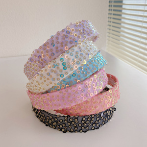 Bandeau en plastique à paillettes pour femmes, accessoires pour cheveux, pas cher, 12 pièces, été - Product Image 1