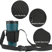 Porte-gobelet isotherme en néoprène résistant à l'eau avec logo personnalisé, sangle d'épaule réglable pour cadeaux promotionnels