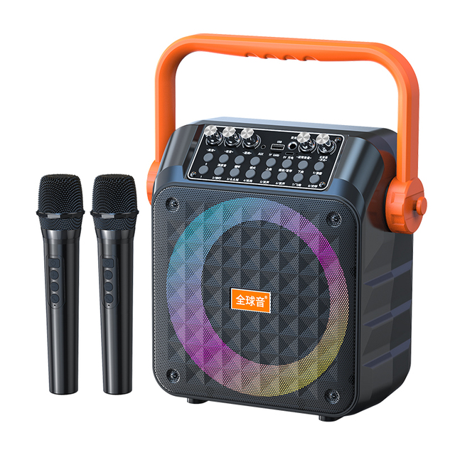 All-in-One Android Karaoke Machine for Adults & Kids for with Two Wireless Microphones 12" Speaker & PA System Handle