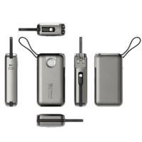 Vente flash - Batterie externe portable avec une grande capacité de 20000 mAh, charge rapide 35 W, câble intégré et impression de logo personnalisable