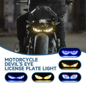 Faro LED Universal para Motocicleta, 8 Lentes, Posición Izquierda, <span class=keywords><strong>Ojos</strong></span> de <span class=keywords><strong>Demonio</strong></span>, Accesorios Decorativos Modificados para Placa de Matrícula - Product Image 1