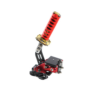 Volant de course USB filaire pour simulateur de jeu de drift, poignée carrée linéaire Katana pour PC, noir et rouge, en acier - Product Image 3
