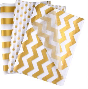 Oro/plata/Negro/oro rosa papel <span class=keywords><strong>de</strong></span> <span class=keywords><strong>seda</strong></span> especial lunares cinco estrellas copia impresa para envolver regalos <span class=keywords><strong>Seda</strong></span> - Product Image 4