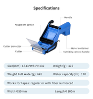 Dispensador de Cinta de Papel Engomada Manual Azul Ameson, Compacto, Activado por Agua, para Operaciones de Empaque en Pequeñas Empresas