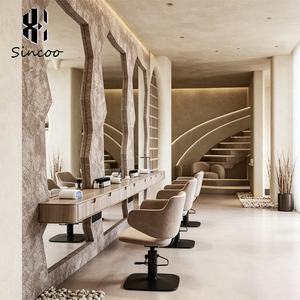 Customized Luxury Hair Salon <b>LED</b> Lighting Barbershop <b>Mirror</b> Station Custom Size Beauty Salons Barber Styling <b>Mirror</b> Station - Product Image 3