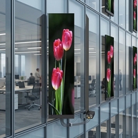 Écran publicitaire LED holographique transparent à panneau fin, prise en charge SDK pour animation de texte, indice de protection IP45, pas de pixel P10, vidéo pour métro