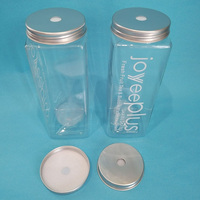 Bouteilles carrées en PET vides de 300 ml, 400 ml, 500 ml avec paille, contenants transparents en plastique de 16 oz pour jus, sodas, thé, smoothies et café