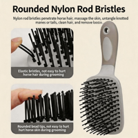 Kit de toilettage pour chevaux gris, ensemble complet de brosses portables, peigne pour l'équitation, l'écurie et les concours