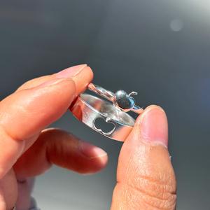 Anillo de Plata de Ley S925 con Diseño Creativo de Manzana, Divertido, Simple y Versátil para Parejas, Regalo de Cumpleaños para Mujer - Product Image 4