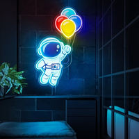 Enseigne néon LED Astronaute personnalisée en acrylique, impression UV 3D, bande de silicone flexible colorée pour chambre, bar, boutique, devanture de magasin, restaurant