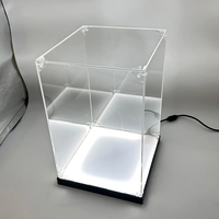 Vitrine personnalisée éclairée par LED en acrylique de qualité supérieure-Boîte transparente avec éclairage intégré pour objets de collection
