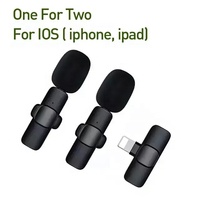 Microphone cravate professionnel sans fil stéréo omnidirectionnel à condensateur avec lumières LED, suppression du bruit et son clair