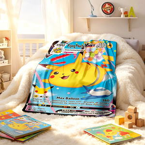 Manta <span class=keywords><strong>de</strong></span> Felpa HCY Pok-M Anime Charizard, Manta <span class=keywords><strong>de</strong></span> Dibujos Animados para el Hogar, Cubrecama Ligero, Alfombra Multifuncional - Product Image 3