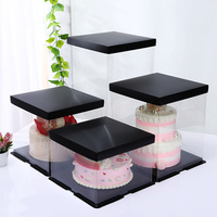 Boîtes à Gâteaux de Mariage Carrées en Plastique Transparent de 8, 10, 12, 14 Pouces de Haut, en Stock