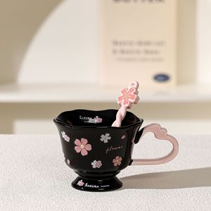 Haute valeur de beauté moderne fleur de cerisier tasse à café en céramique créatif nouvel an présente tasse ménage fille tasse à eau personnalisée - Product Image 4