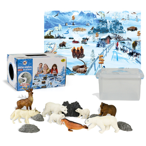 Juguete de Animales de Plástico con Tapete de Juego, Modelo de Oso Polar y Lobo de Antártida para Niños 2025 - Product Image 1
