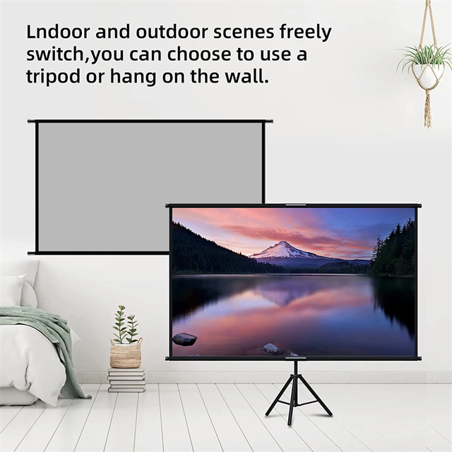 Metal Grey Anti-Light Alr 120 Inch Projector Tripod Screen for Outdoor Theater Backyard Projector Movie Screen with Stand