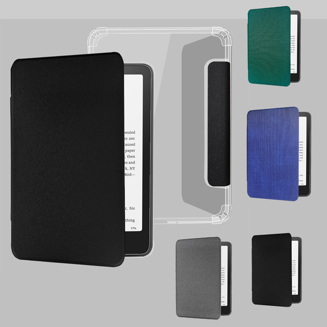 Custom Design Detachable  Leather Cover Protective Case with Clear Back for 2024 Kindle Paperwhite 12th Generation