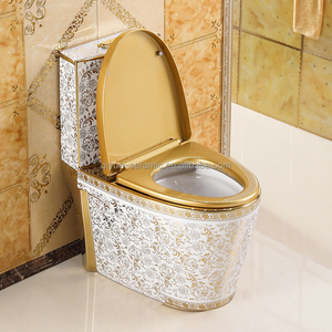 Thiết kế sang trọng màu vàng hoa mẫu một mảnh vàng nhà vệ sinh S-trap P-trap hệ thống thoát nước - Product Image 3