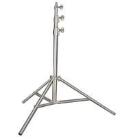 Support d'éclairage professionnel en acier inoxydable robuste de 2,8 m avec amortisseur à ressort pour studio photo