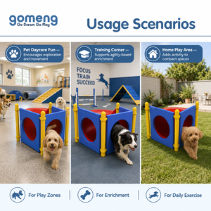 Obstacles d'entraînement pour animaux de compagnie en plein air personnalisés, poteaux métalliques, équipement d'exercice et de jeu pour chiens, tunnel de parc d'agilité - Product Image 4