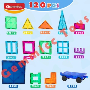 Gemmicc fábrica Real juguete de bloques de construcción educativos magnéticos 60 piezas <span class=keywords><strong>100</strong></span> piezas 120 piezas 3D chico juego de azulejos magnéticos - Product Image 6
