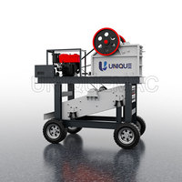 NOUVEAU Concasseur à mâchoires 1-20 Tph Petit mobile pour pierres de granit, machine de concassage de minerai d'or, concasseur à mâchoires de calcaire diesel primaire