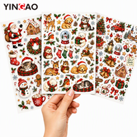 Feuilles d'autocollants personnalisés pour décorations de Noël, autocollants imperméables en vinyle prédécoupés pour scrapbooking, cadeaux et décorations pour enfants
