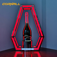 Vente en gros d'usine, affichage éclairé par LED, panneau de messages personnalisé, présentateur de bouteilles avec 3 jeux d'alphabet pour événement de Bar de Club