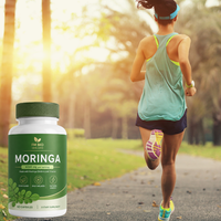 Capsules de Moringa Oleifera en marque privée, superaliment vert, complément alimentaire pour adultes, capsules de Moringa en marque privée