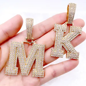 hip hop jewelry buss down pendant s925 with vvs moissanite custom alphabet letter pendant diamond alphabets pendant