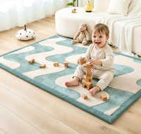 Tapis de jeu pour enfants en velours corail imprimé personnalisé, mousse à mémoire de forme haute densité, tapis de yoga facile d'entretien, tapis épais et doux, tapis tatami japonais