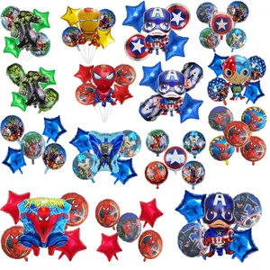 卡通超级英雄气球套装五件套派对装饰用品英雄梦想气球五件套套装气球