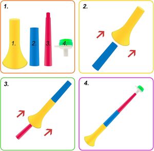 Trompettes en plastique pliables, klaxons de stade, accessoires de cheerleading, pour événements sportifs, décorations de fête de football - Product Image 3