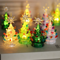 Weihnachtsbaum Mini-LED-Beleuchtung Tischbaum mit Mehrfarbigen Glühbirnen & Sternspitze, Feiertagsdekoration für Kamin, Tisch oder Schreibtisch