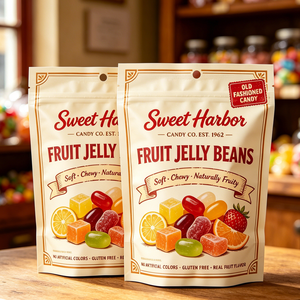 Premium Custom Candy Snack <b>Packaging</b> <b>Bag</b> Stand up Zipper Pouch Matte Finish High Barrier Resealable Snack <b>Bag</b> - Product Image 1