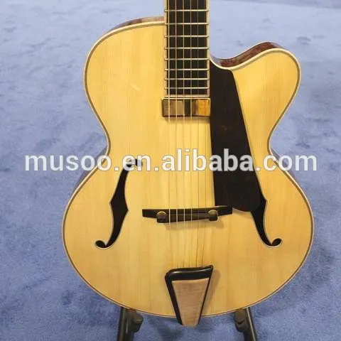 Musoo מותג בעבודת יד archtop ג 'אז גיטרה גיטרה חשמלית עם מקרה hardshell (AR1100)